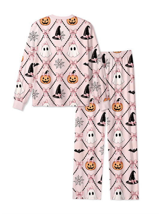 Vintage Pink Coquette Halloween Bow Mixed Pajamas