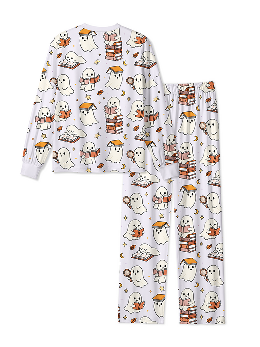 Vintage Bookish Ghost Pastel Halloween Mixed Pajamas