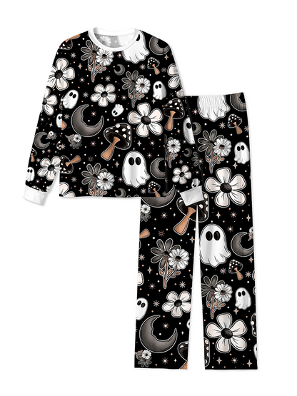 Vintage Cute Ghost Floral Mushroom Halloween Mixed Pajamas