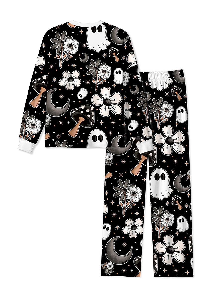 Vintage Cute Ghost Floral Mushroom Halloween Mixed Pajamas