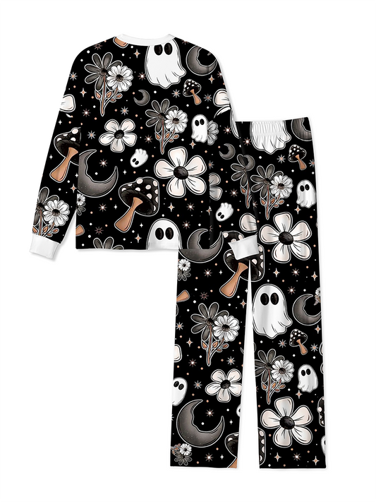 Vintage Cute Ghost Floral Mushroom Halloween Mixed Pajamas
