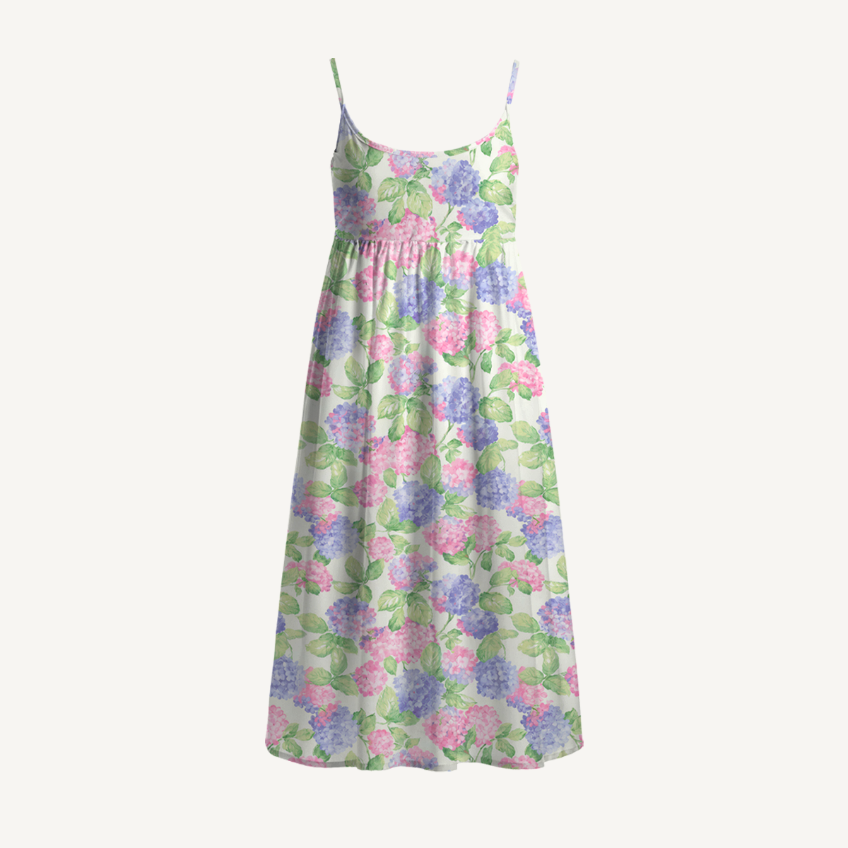 Lilac Hydrangea Spaghetti Strap Mini Dress