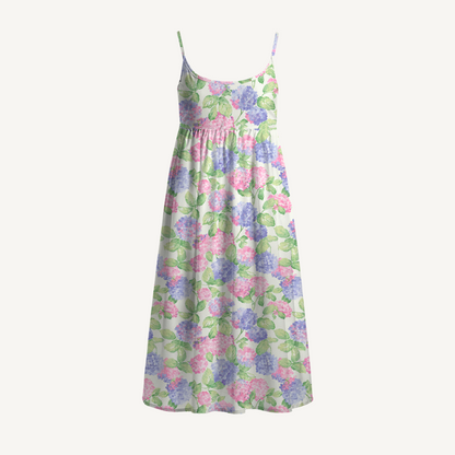 Lilac Hydrangea Spaghetti Strap Mini Dress