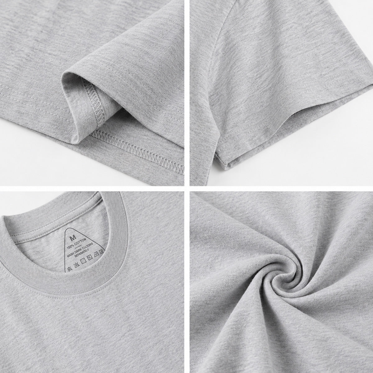 Blooming White Chicken Meadow Print Crew Neck Cotton Tee