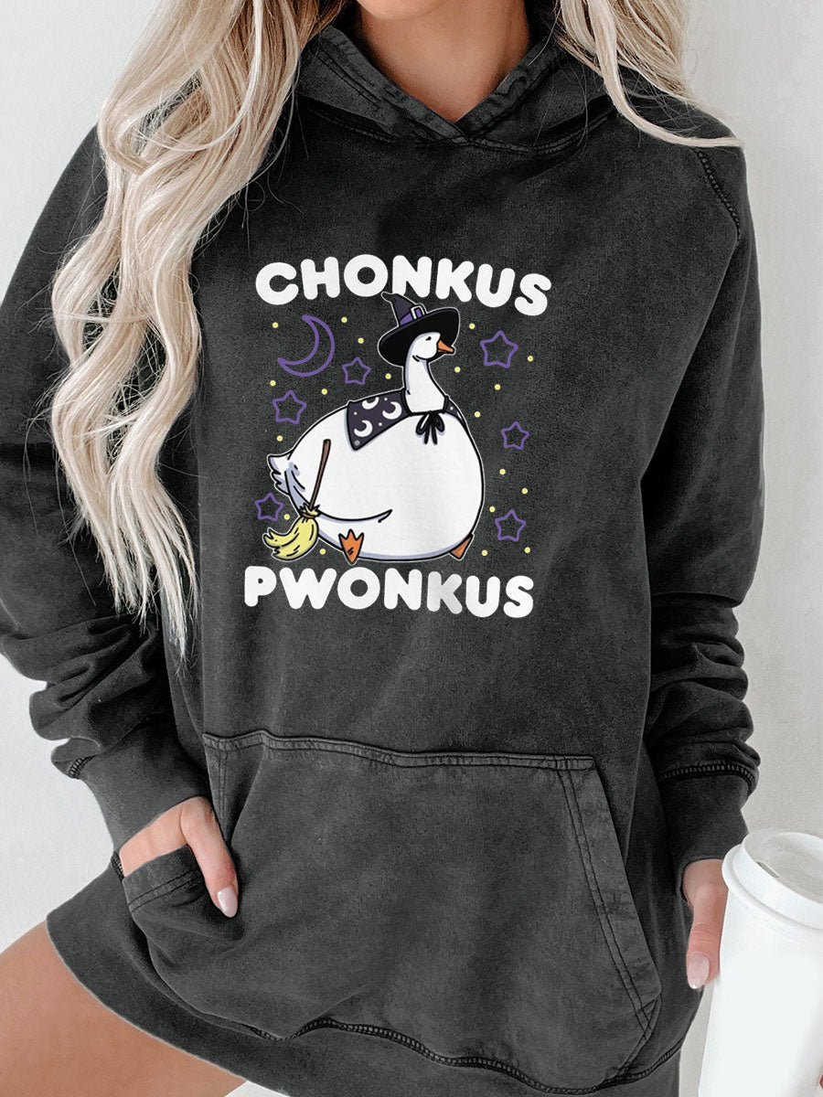 Plus Size Honkus Ponkus Washed Hoodie