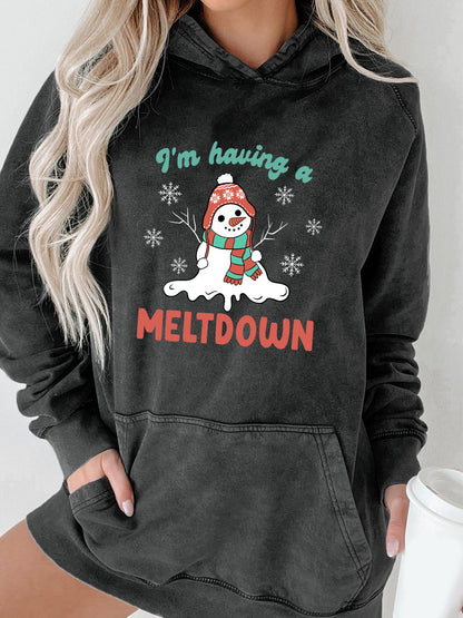 Plus Size I'm Having a Meltdown Washed Hoodie