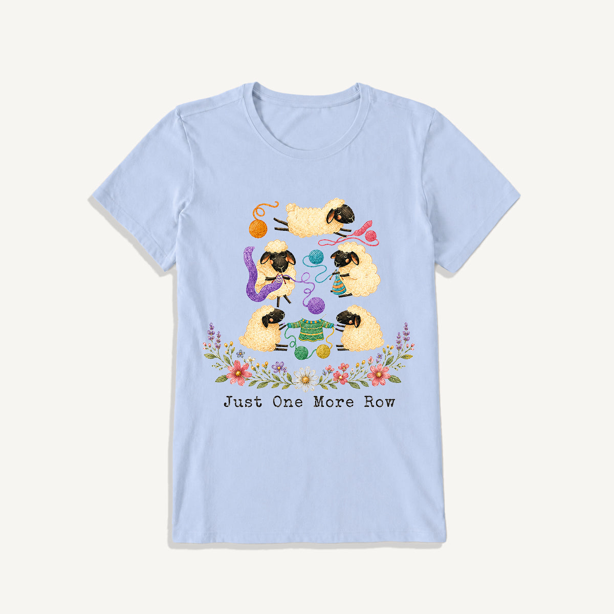Woolly Meadow Craft Garden Print Crew Neck Cotton Tee