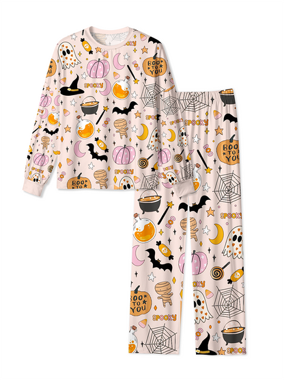 Vintage Boo-To-You Cute Halloween Doodle Mixed Pajamas