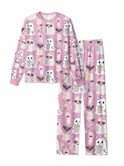Vintage Coquette Bow Summer Ghost Drink Mixed Pajamas