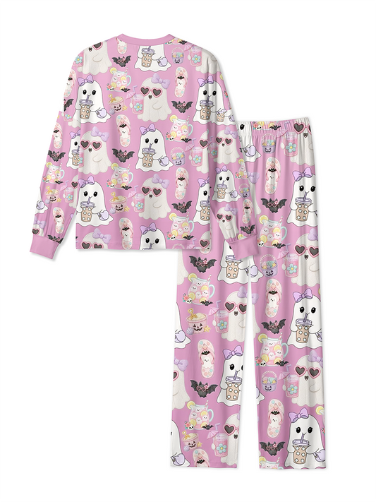 Vintage Coquette Bow Summer Ghost Drink Mixed Pajamas
