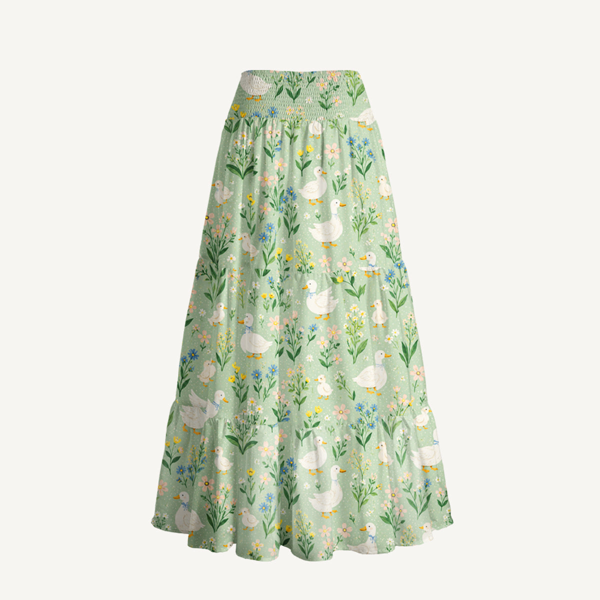 Country Duck & Bloom Print Convertible Maxi Skirt & Strapless Dress