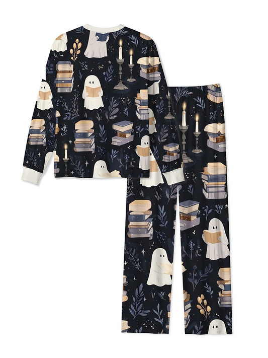 Vintage Dark Academia Reading Ghost Book Mixed Pajamas