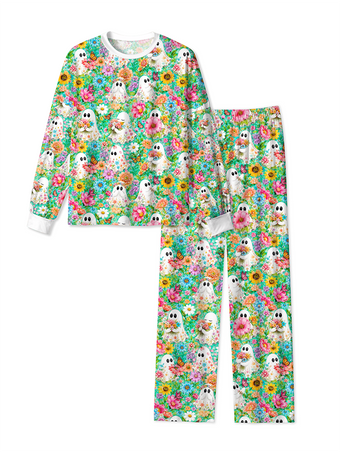 Vintage Wildflower Floral Cute Ghost Watercolor Mixed Pajamas
