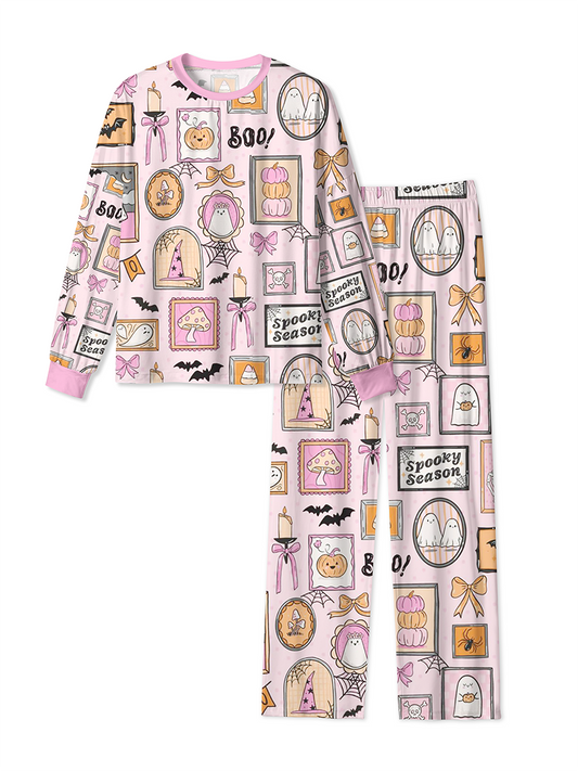 Vintage Stamp Dark Halloween Mixed Pajamas