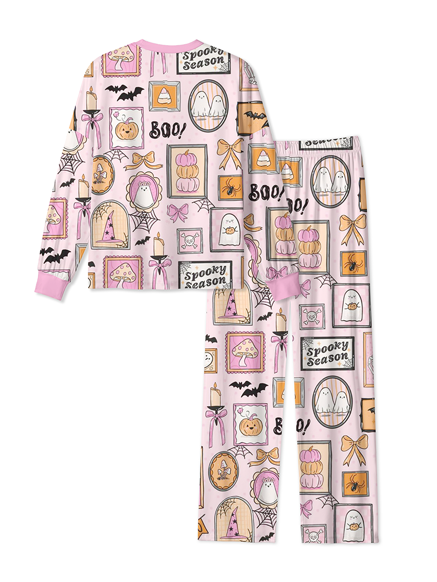 Vintage Stamp Dark Halloween Mixed Pajamas