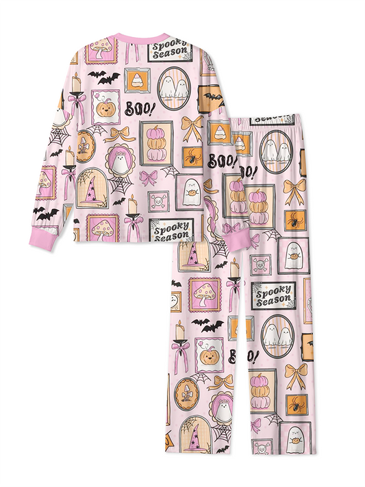 Vintage Stamp Dark Halloween Mixed Pajamas