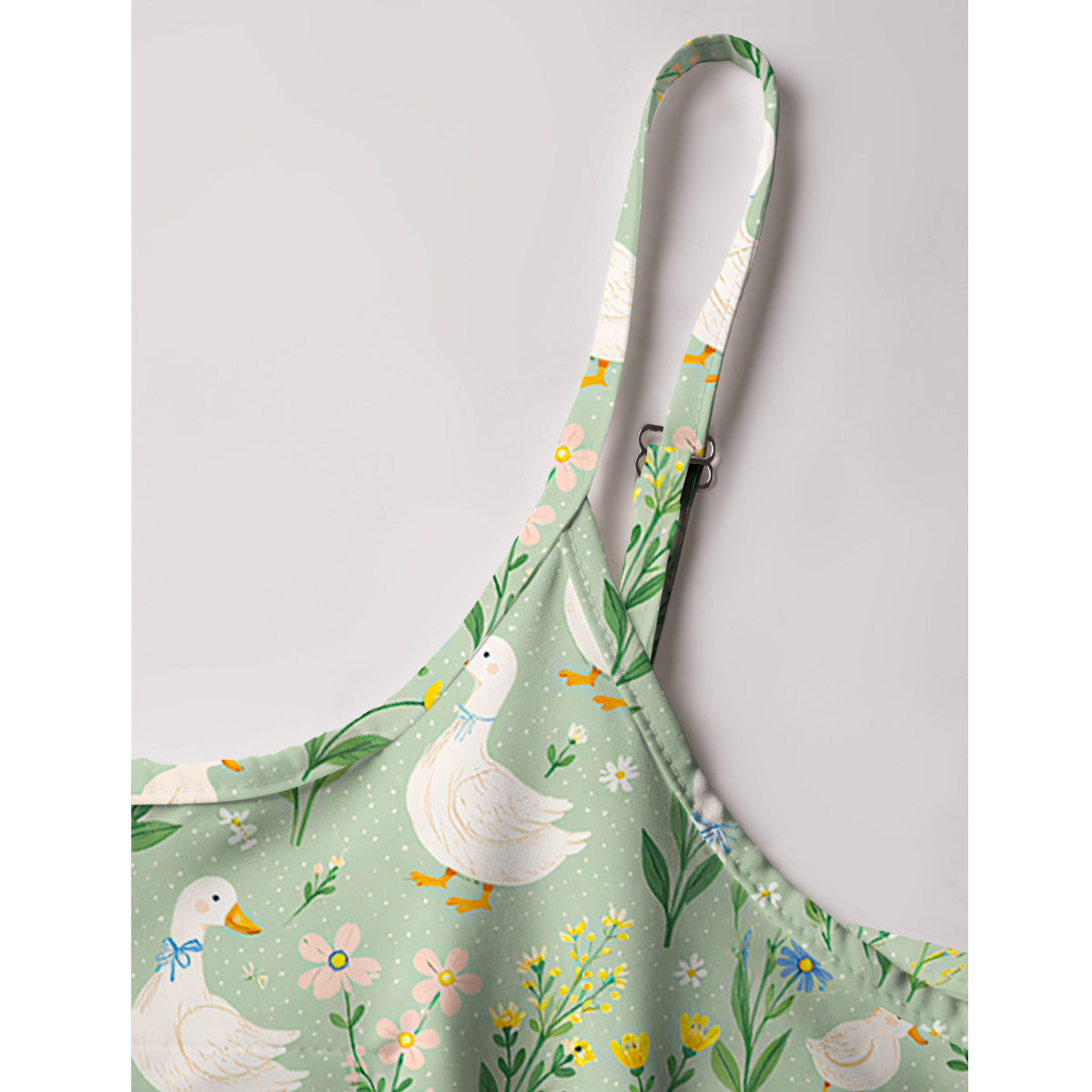 Country Duck & Bloom Print Spaghetti Strap Mini Dress