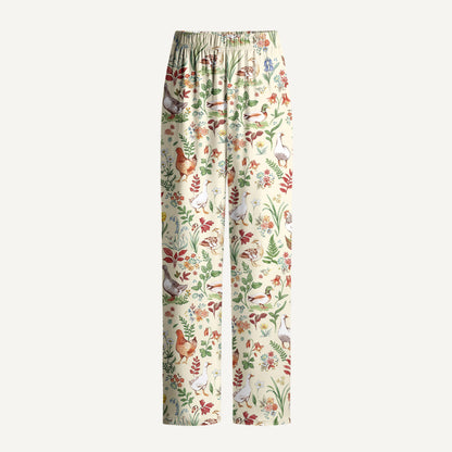 Countryside Garden Critter Print Long Pajama Set