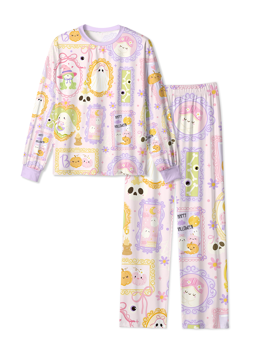 Vintage Groovy Flower Ghost Peace Symbol Mixed Pajamas