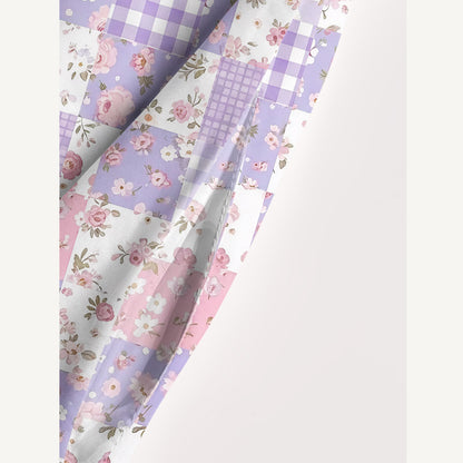 Sweet Cottage Patchwork Print Wide Straps Maxi Dress With Pockets