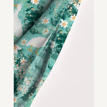 Farmhouse Ducks Print Wide Straps Maxi Dress With Pockets