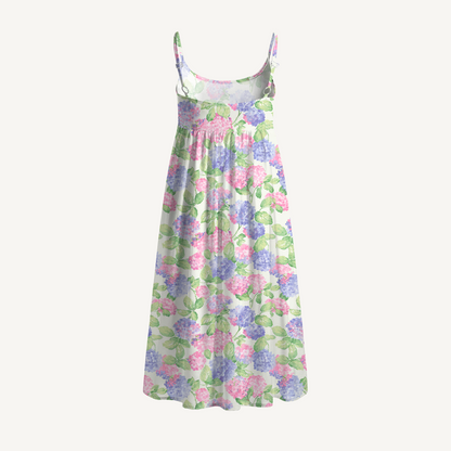 Lilac Hydrangea Spaghetti Strap Mini Dress