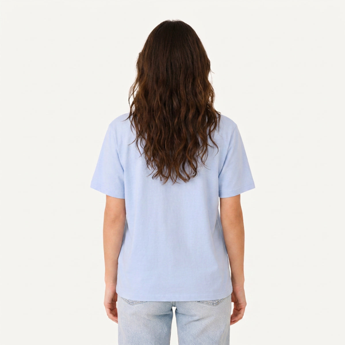 Blue Hen and Chicks Garden Print Crew Neck Cotton Tee