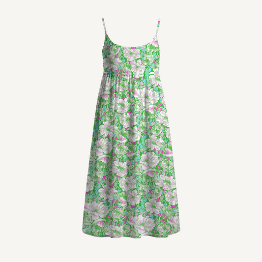 Mint Garden Spaghetti Strap Mini Dress