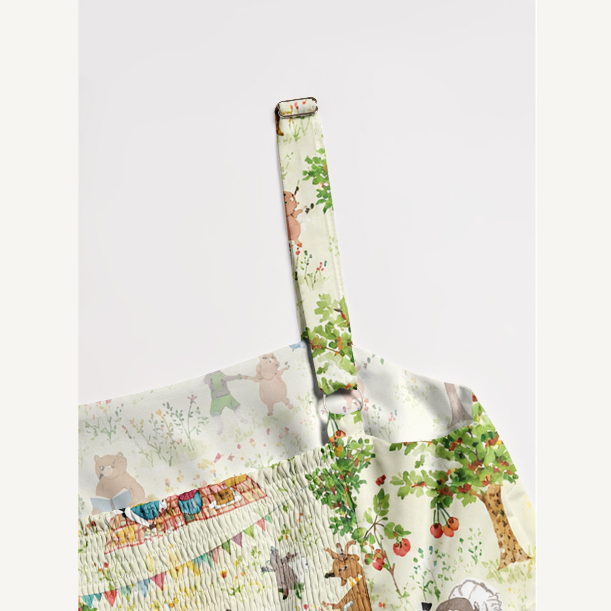 Animals Garden Party Print Wide Straps Maxi Dress With Pockets