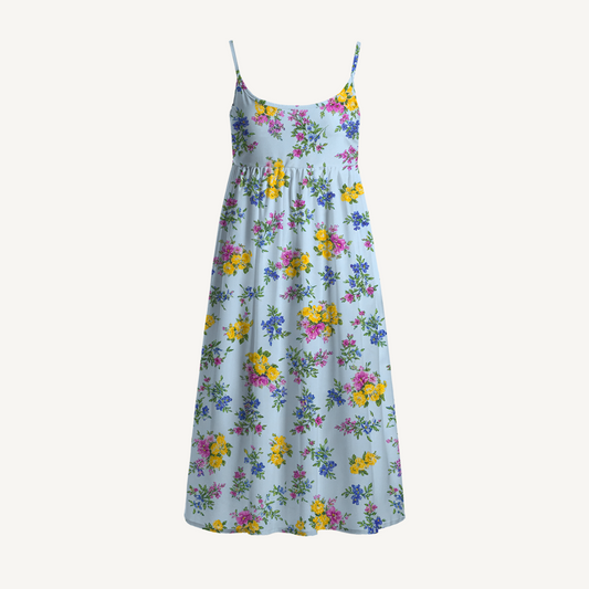 Blue Meadow Spaghetti Strap Mini Dress