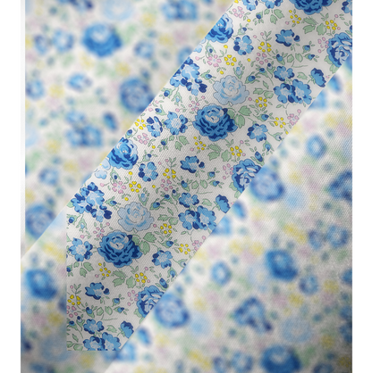 V‑Neck Blue Rose Floral Kimono Sleeve Kaftan Dress