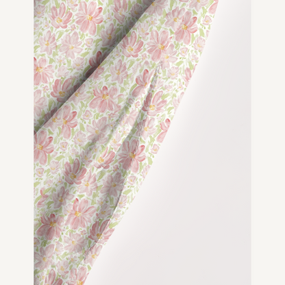 Square Neck Cosmos Flower Print Wide Straps Maxi Dress With Pockets