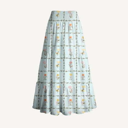 Sunny Garden Tiles Print Convertible Maxi Skirt & Strapless Dress
