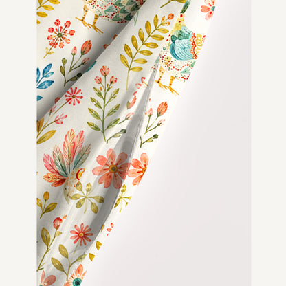 Country Rooster Garden Print Wide Straps Maxi Dress With Pockets