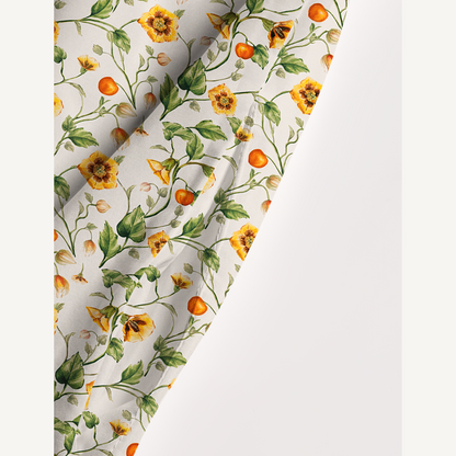 Square Neck Golden Field Print Wide Straps Maxi Dress With Pockets