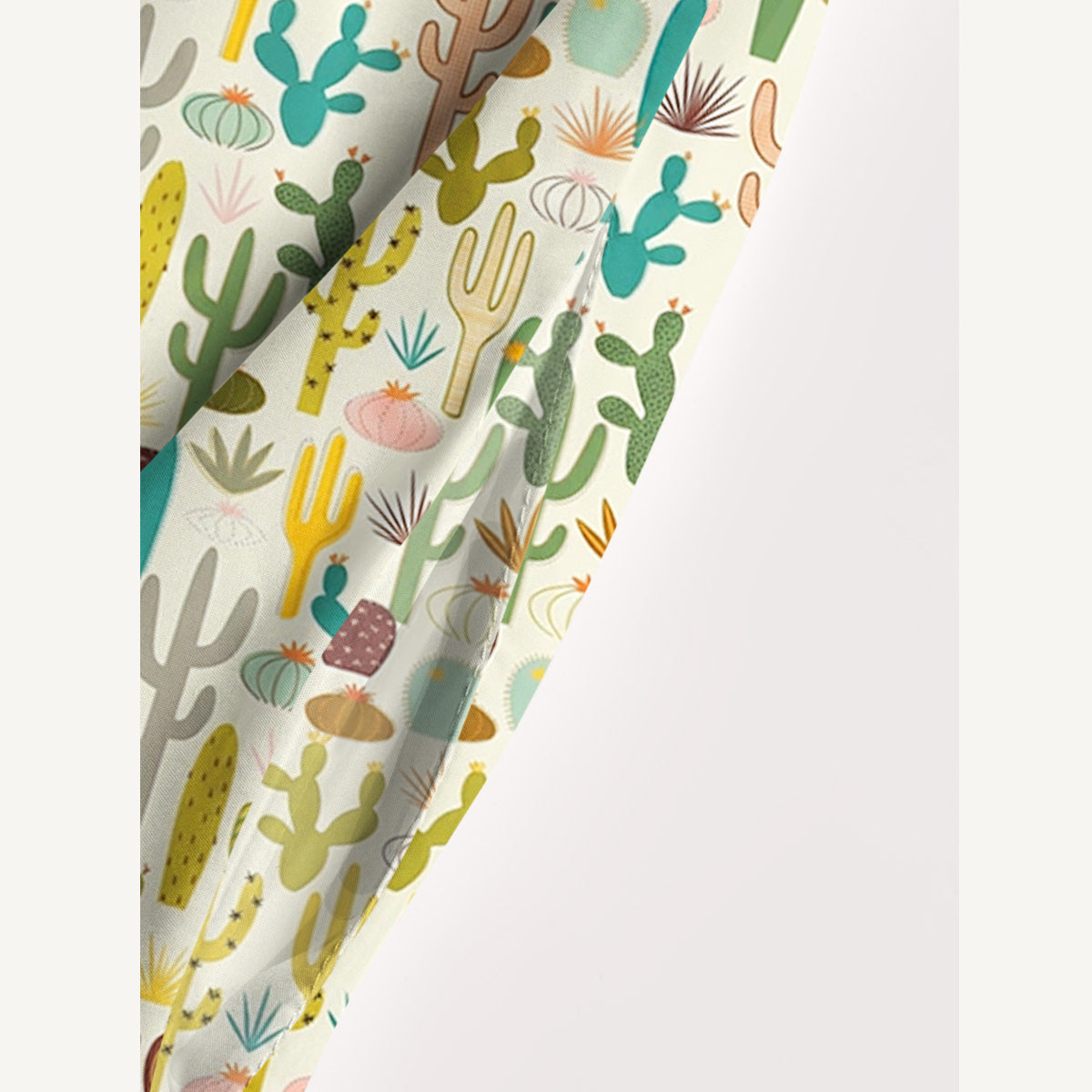 Desert Cactus Garden Print Wide Straps Maxi Dress With Pockets