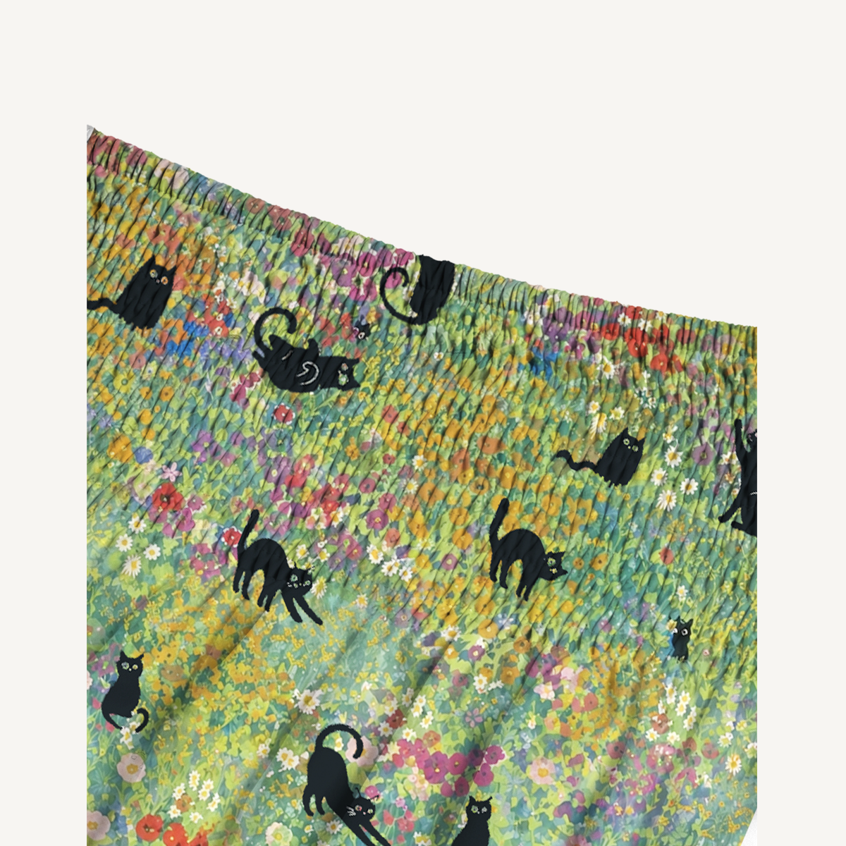Wildflower Garden Black Cat Print Convertible Maxi Skirt & Strapless Dress