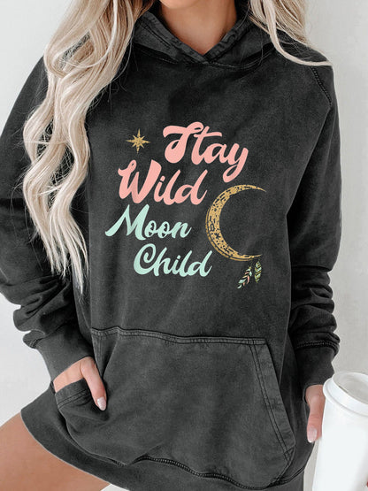 Plus Size Stay Wild Moon Child Washed Hoodie