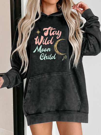Plus Size Stay Wild Moon Child Washed Hoodie