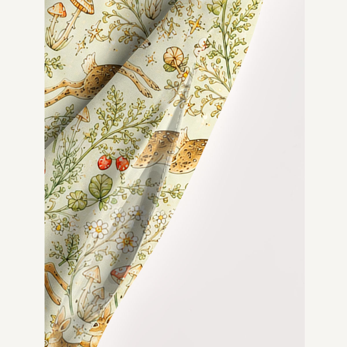 Enchanted Woodland Friends Print Wide Straps Maxi Dress With Pockets
