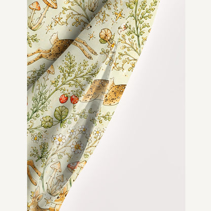 Enchanted Woodland Friends Print Wide Straps Maxi Dress With Pockets