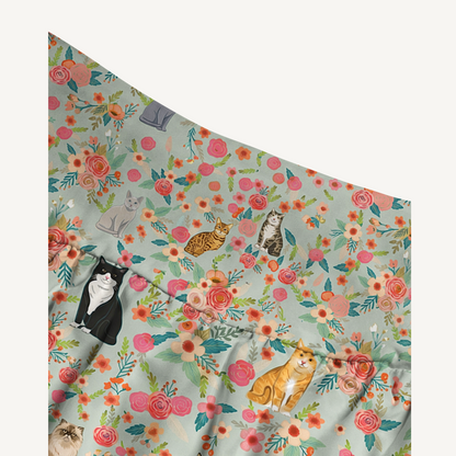 Flower Cat Print Convertible Maxi Skirt & Strapless Dress