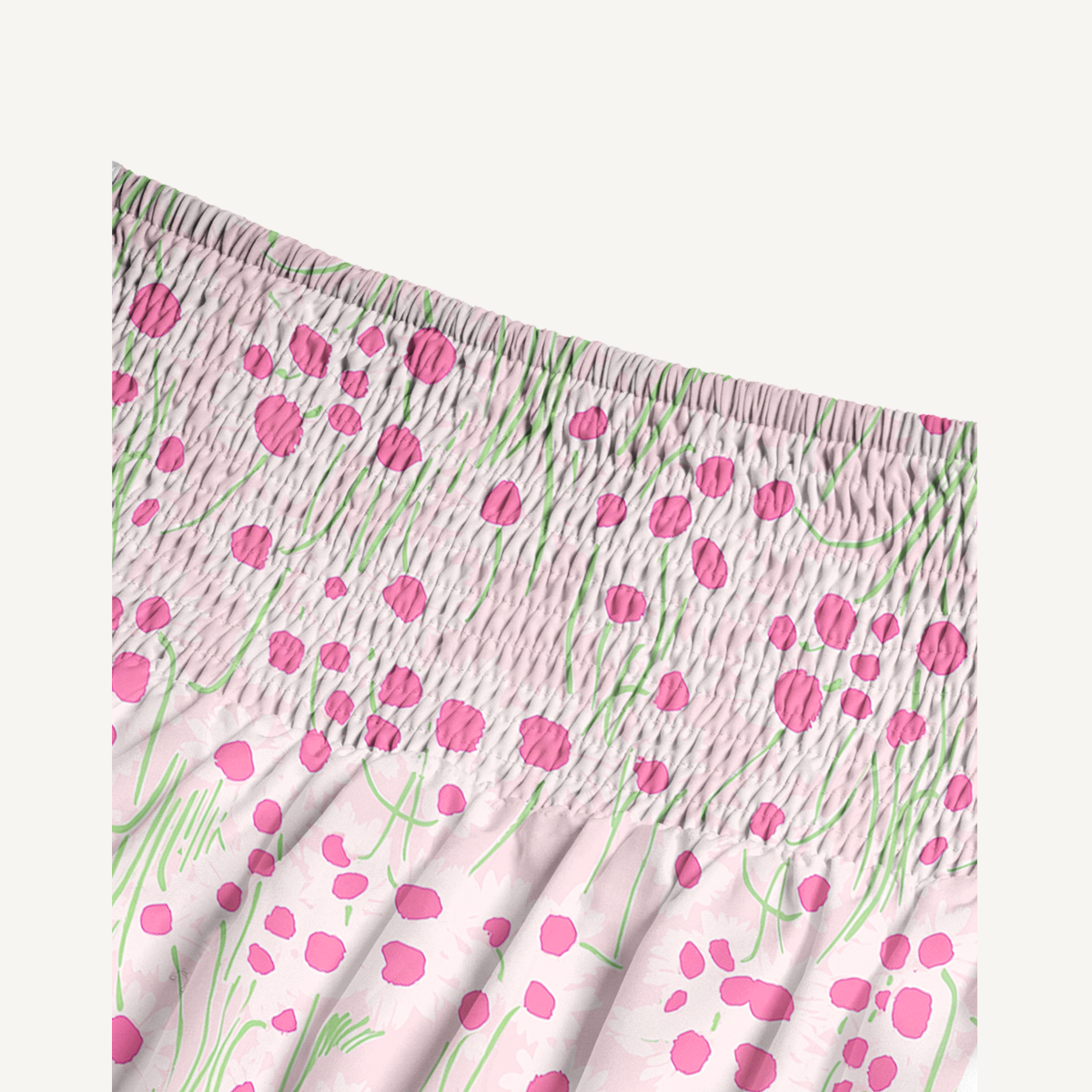 Pink Daisy Print Convertible Maxi Skirt & Strapless Dress