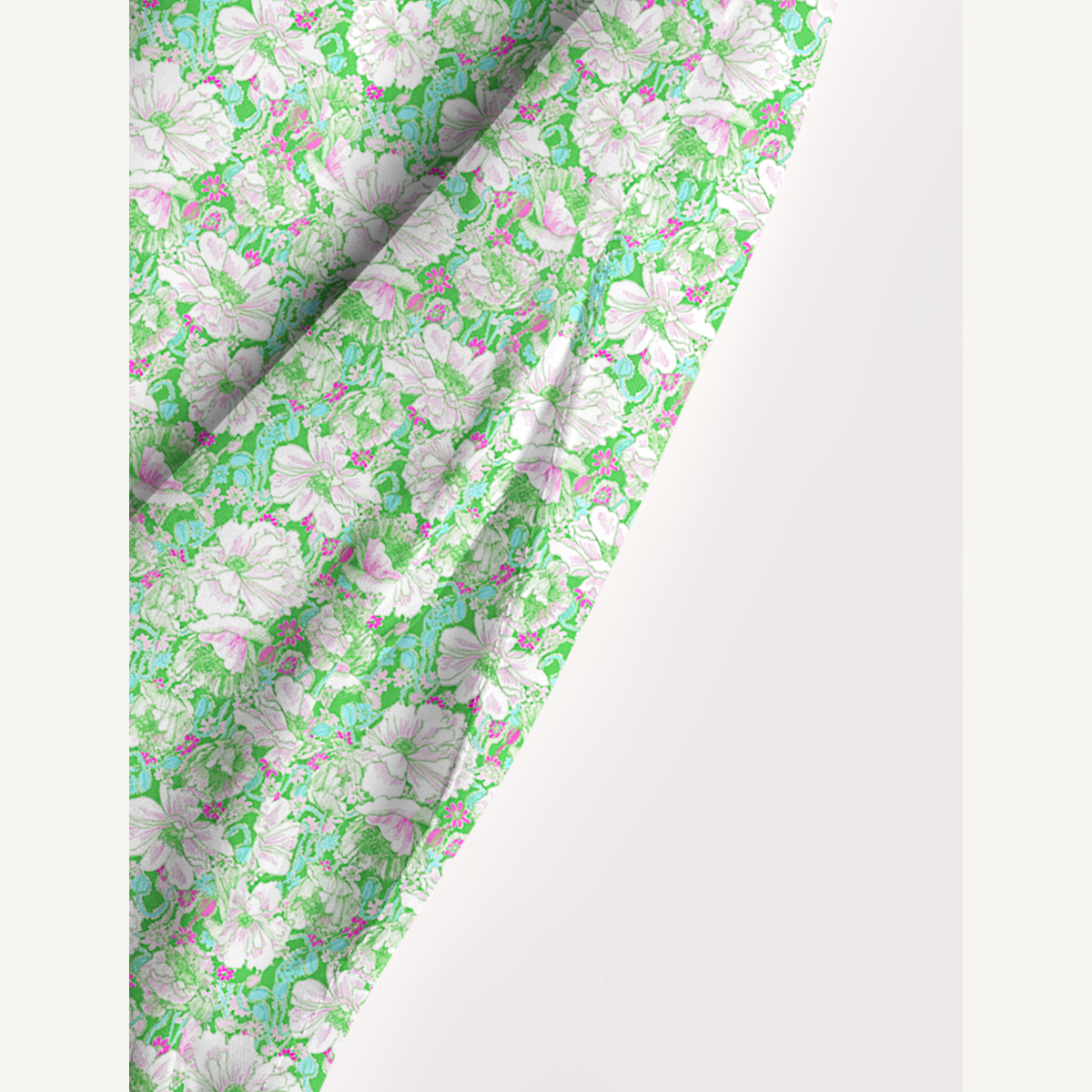 Square Neck Mint Garden Print Wide Straps Maxi Dress With Pockets