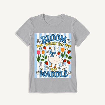 Strawberry Goose Garden Print Crew Neck Cotton Tee
