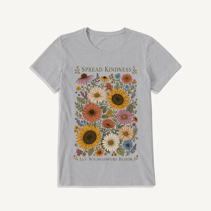 Kindness Wildflower Garden Print Crew Neck Cotton Tee