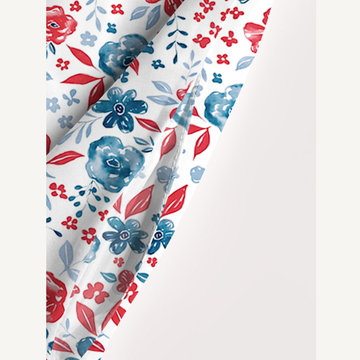 Patriotic Floral American Flag Print Wide Straps Maxi Dress With Pockets
