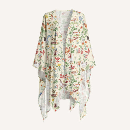 Countryside Garden Critter Print Kimono Wrap
