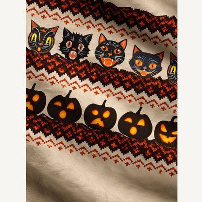 Halloween Pumpkin Art Print Ugly Cardigan Sweaters