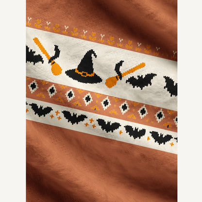 Halloween Witch Bat Art Print Ugly Cardigan Sweaters